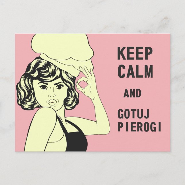 Carte Postale Dicton drôle polonais Pierogi (Devant)