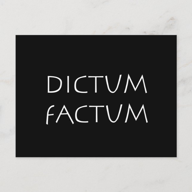 Carte Postale Dictum factum (Devant)