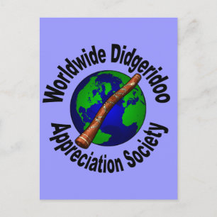 Carte Postale Didgeridoo Appreciation Society mondiale
