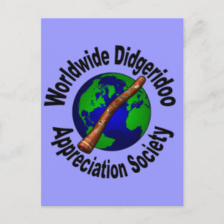 Carte Postale Didgeridoo Appreciation Society mondiale
