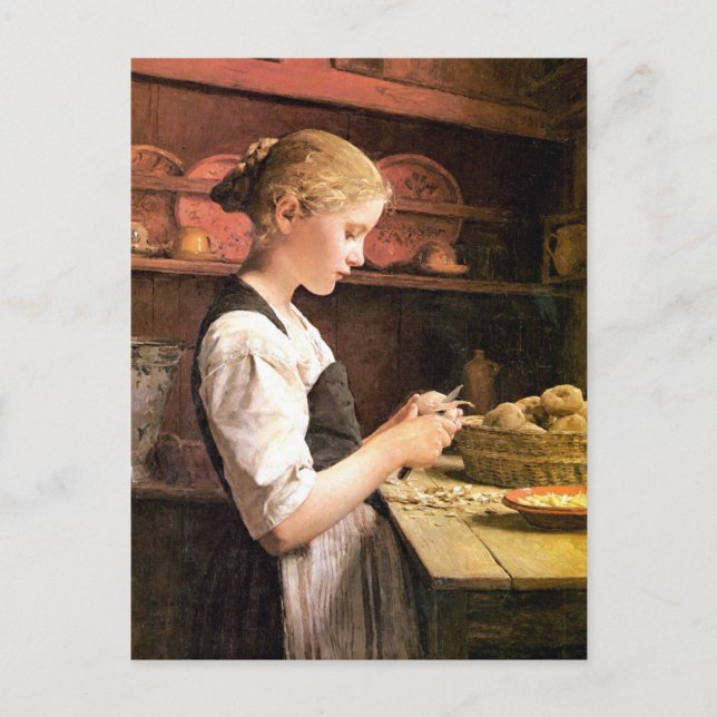 Carte Postale Die kleine Kartoffelschälerin (Devant)