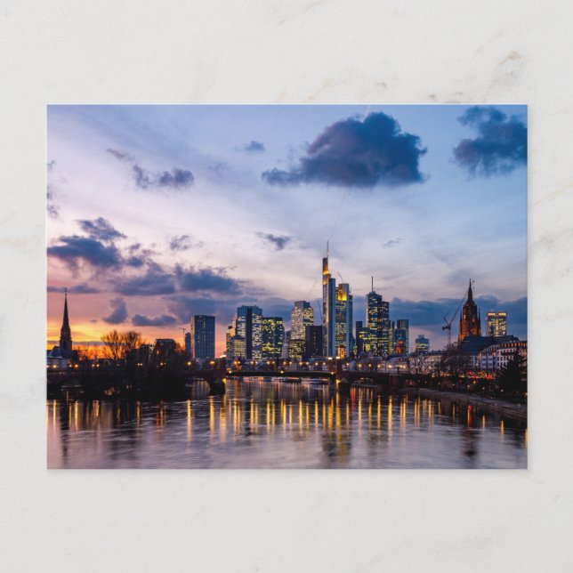 Carte Postale Die Skyline von Frankfurt Postkarte (Devant)