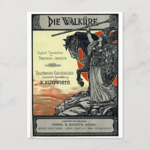 Carte Postale Die Walküre (page de titre du score Vocal, 1899)