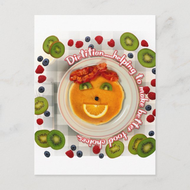 CARTE POSTALE DIÉTÉTICIEN DE VISAGE DE CRÊPE (Devant)