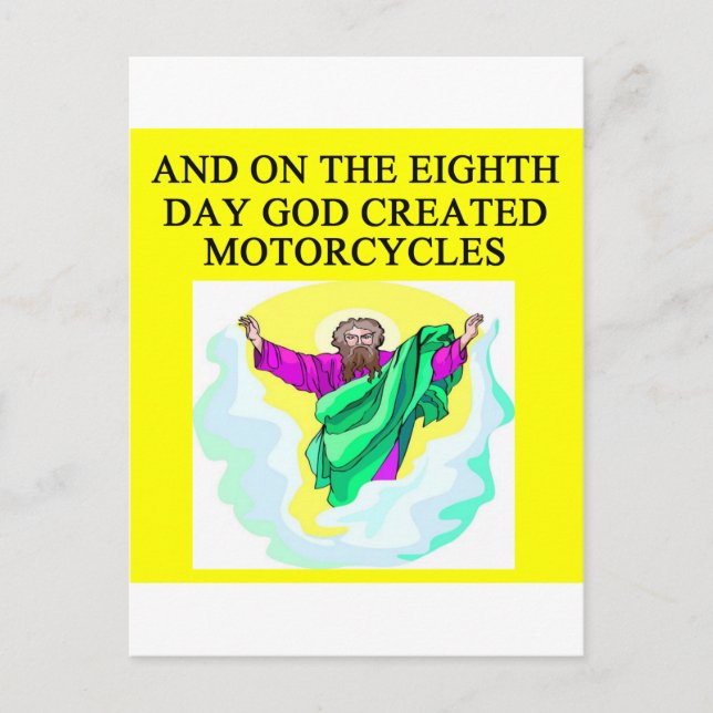 Carte Postale dieu a créé des motocyclettes (Devant)