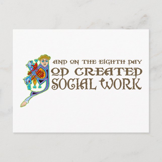 Carte Postale Dieu a créé le travail social (Devant)