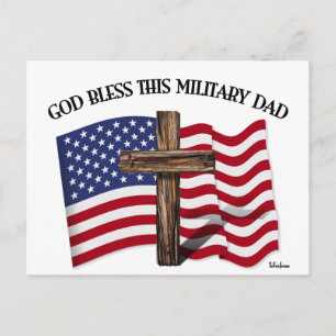 Carte Postale DIEU BÉNISSE CE PÈRE MILITAIRE croix robuste & dra