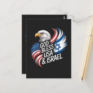 Carte Postale Dieu bénisse les États-Unis d'Israël