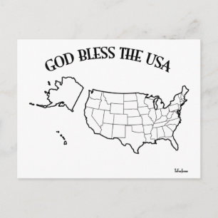 Carte Postale DIEU BÉNISSE LES USA avec les USA