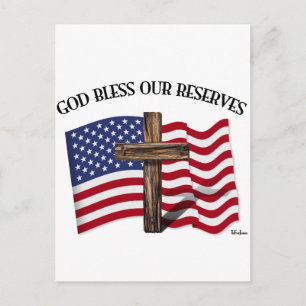 Carte Postale DIEU BÉNISSE NOS RÉSERVES avec une croix robuste e