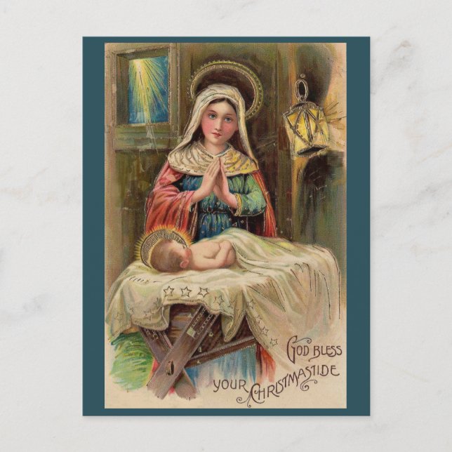 Carte Postale Dieu bénisse votre Noël (Devant)