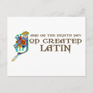 Carte Postale Dieu créé en latin