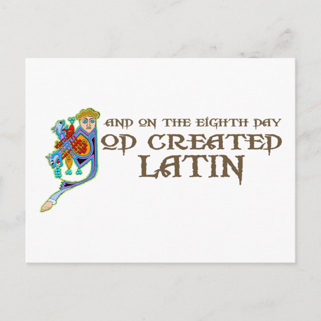Carte Postale Dieu créé en latin (Devant)