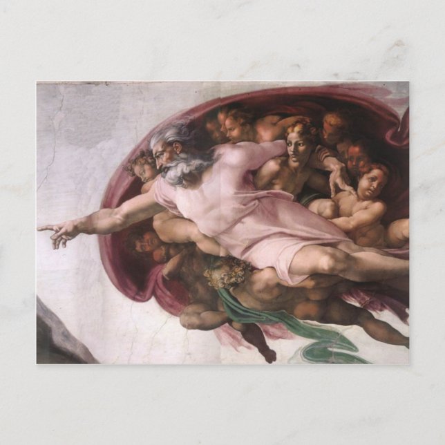 Carte Postale Dieu de la Création d'Adam en détail (Devant)