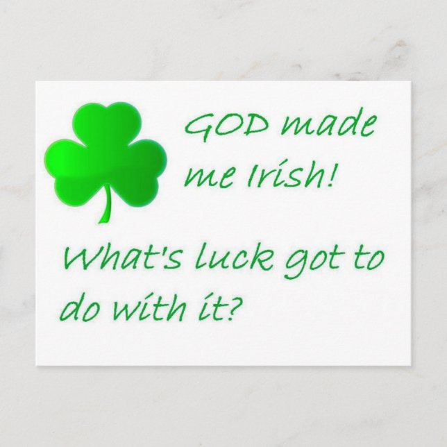 Carte Postale DIEU est irlandais (Devant)