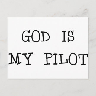 Carte Postale Dieu est mon pilote