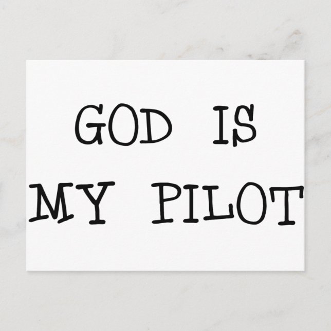 Carte Postale Dieu est mon pilote (Devant)