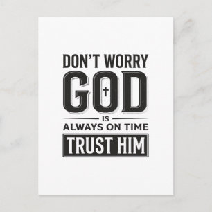 Carte Postale Dieu est toujours à l'heure Christian Typography D