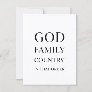 Carte Postale Dieu, Famille, Pays, Dans cet ordre