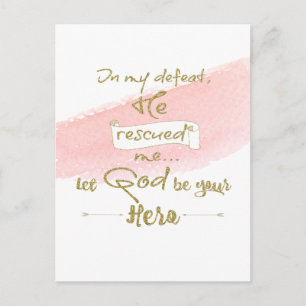 Carte Postale Dieu Inspirationnel m'a Secouru Citation-Chrétien