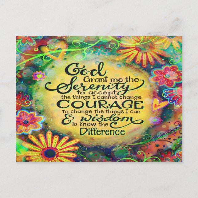 Carte Postale "Dieu me donne la Sérénité" Inspiribilité (Devant)