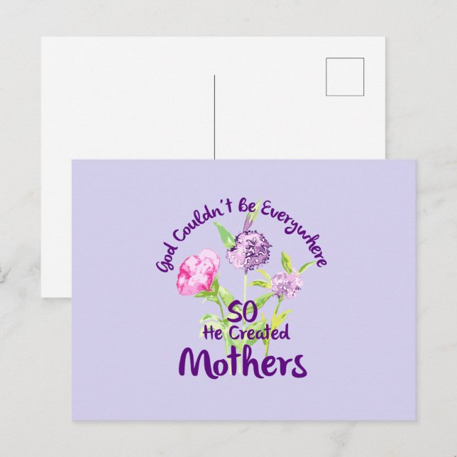 Carte Postale Dieu ne pouvait être partout alors il a créé les m (Devant / Derrière)