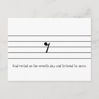 Carte Postale Dieu se reposa le septième jour et écouta...