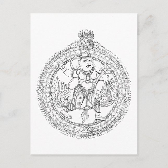 Carte Postale Dieu singe Hanuman (Devant)