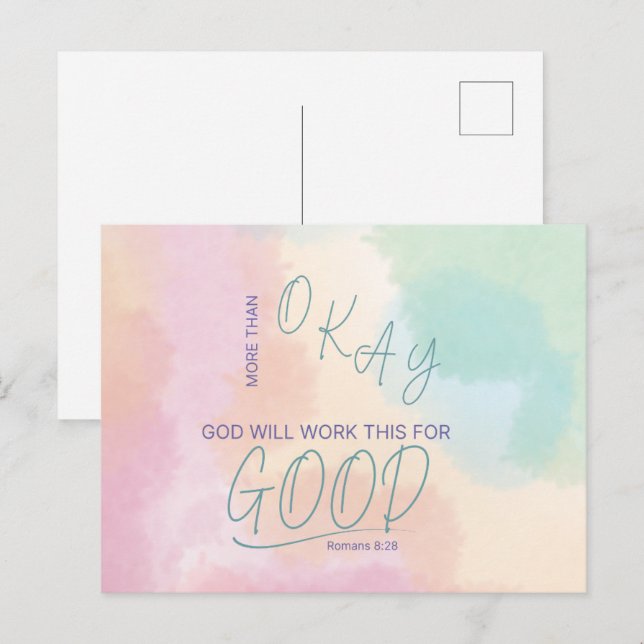 Carte Postale Dieu travaille toutes les choses pour une bonne ca (Devant / Derrière)