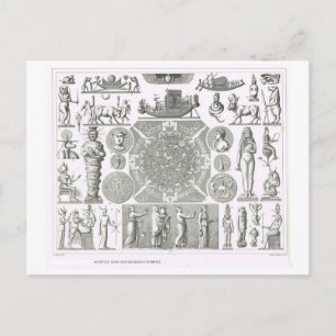 Carte Postale Dieux égyptiens et symboles religieux
