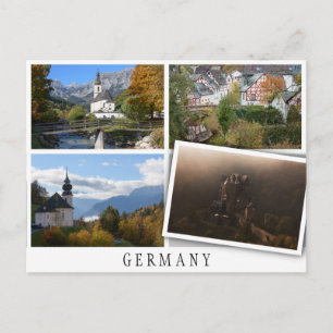 Carte Postale Différents paysages d'automne en Allemagne