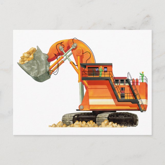 Carte Postale Digger orange (Devant)