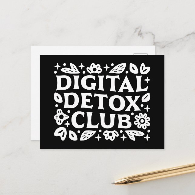 Carte Postale Digital detox club support group (Devant/Arrière en situation)