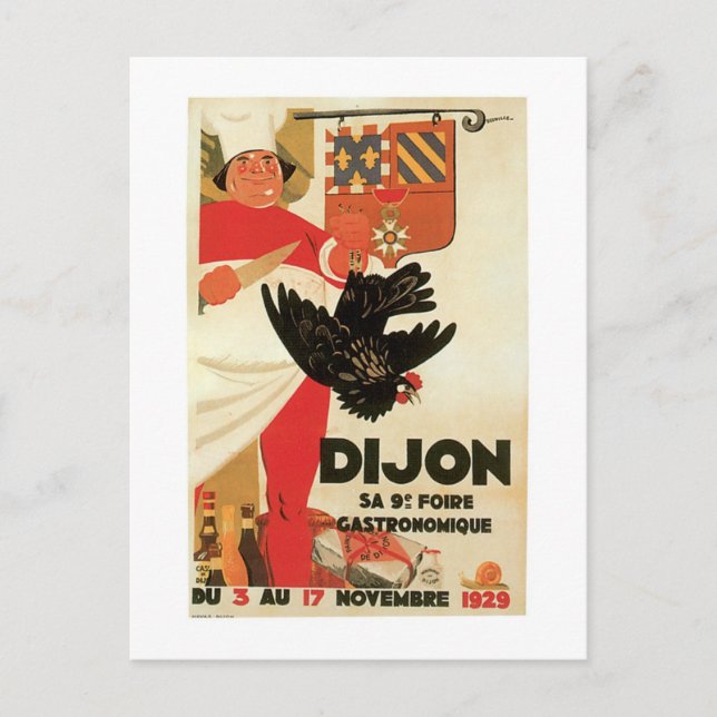 Carte Postale Dijon Poulet Vintage (Devant)
