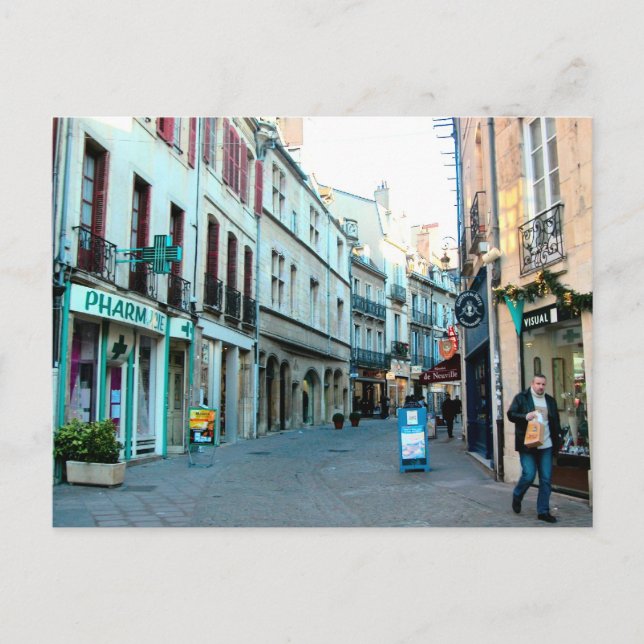 Carte Postale Dijon, quartier commerçant de la vieille ville (Devant)