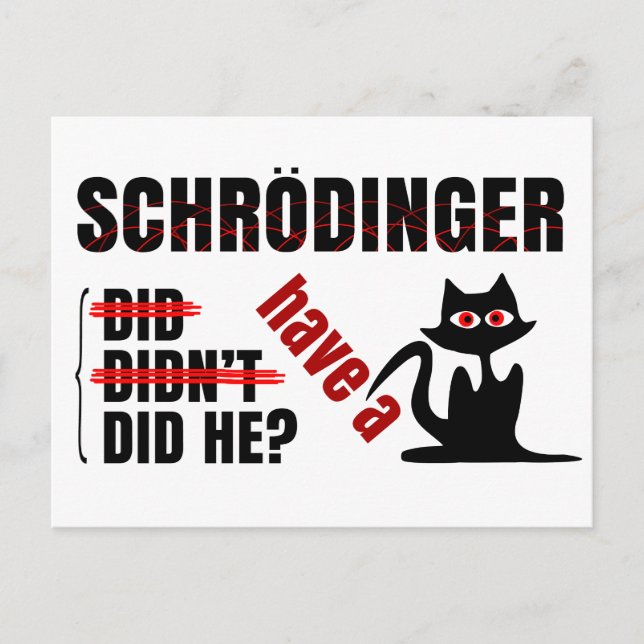 Carte Postale Dillema de Schrodinger (Devant)