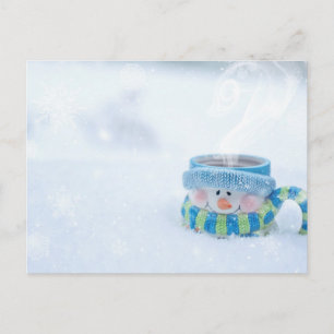 Carte postale d'illustration de bonhomme de neige