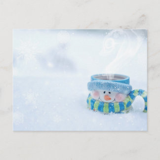 Carte postale d'illustration de bonhomme de neige