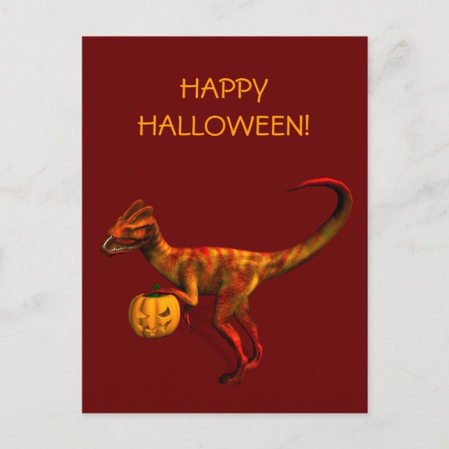 Carte Postale Dilophosaurus d'Halloween (Devant)