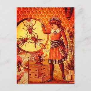 Carte postale d'image de fille apicultrice de abei