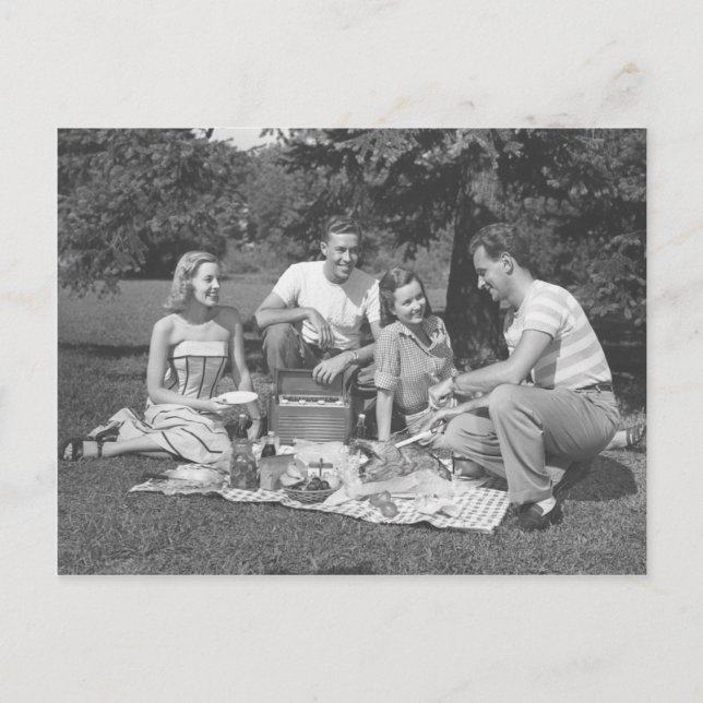 Carte Postale Dimanche au parc avec des amis (Devant)