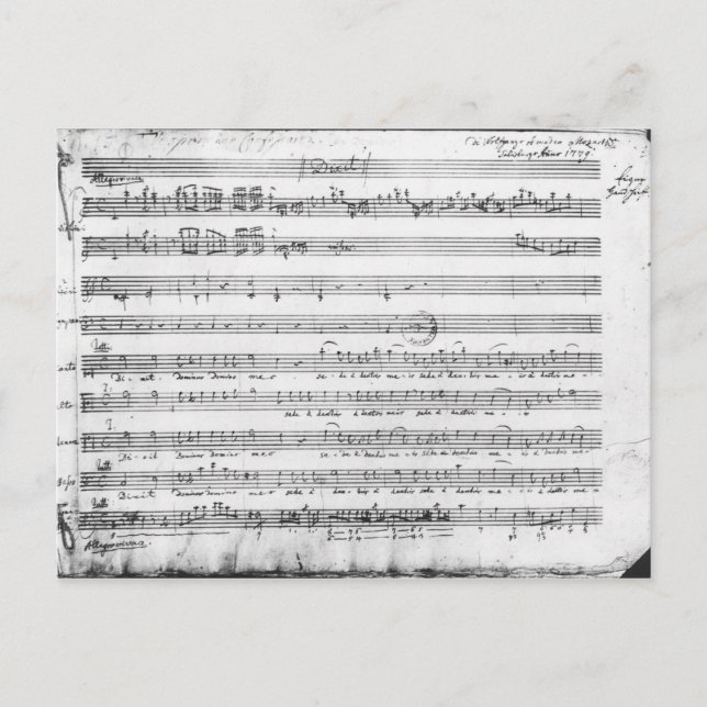 Carte Postale Dimanche Vespers, 1779 (Devant)