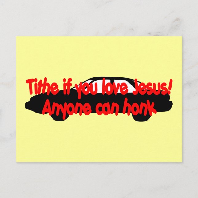Carte Postale Dîme si tu aimes Jésus...N'importe qui peut klaxon (Devant)