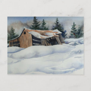 Carte postale d'impression paysage neigeux