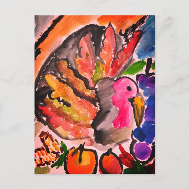 Carte Postale Dinde de Thanksgiving  joie (Devant)