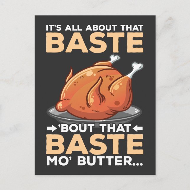 Carte Postale Dinde drôle de Thanksgiving Tout sur cette Baste (Devant)