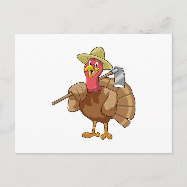 Carte Postale Dinde en tant qu'agriculteur (Devant)