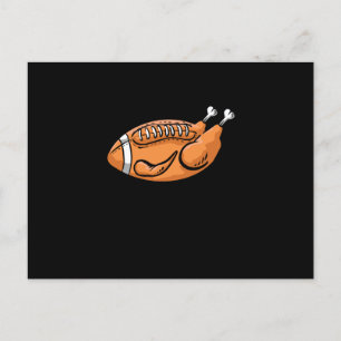 Carte Postale Dinde Football Drôle Repas de Thanksgiving en Fami