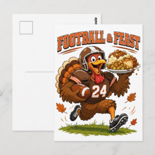 Carte Postale Dinde Football & Festin