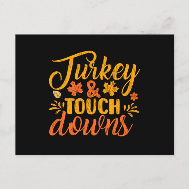 Carte Postale Dindon Touch Downs Football de Famille de Thanksgi (Devant)